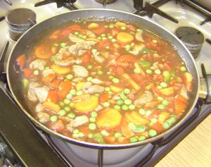 Cooking guide dish being cooked